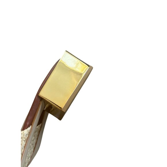 CECELIA NEW YORK Straw Gold Block Heels Sandals Size 10 - Picture 4 of 13